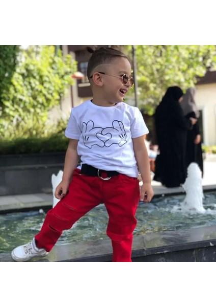 Kalp El Baskılı Erkek Çocuk Alt Üst Takım fiyatları