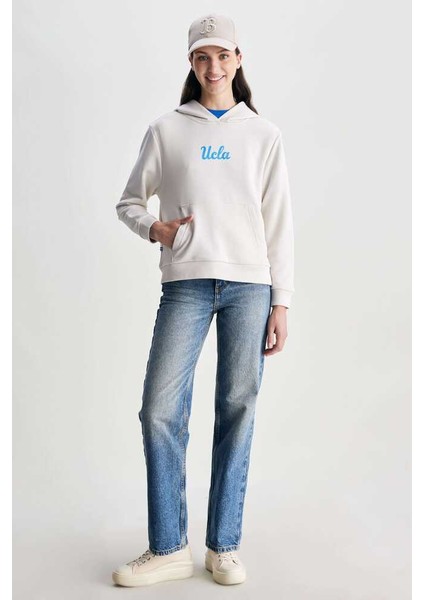 Azealıa Bej Kapüşonlu Nakışlı Standard Kadın Sweatshirt fırsatları