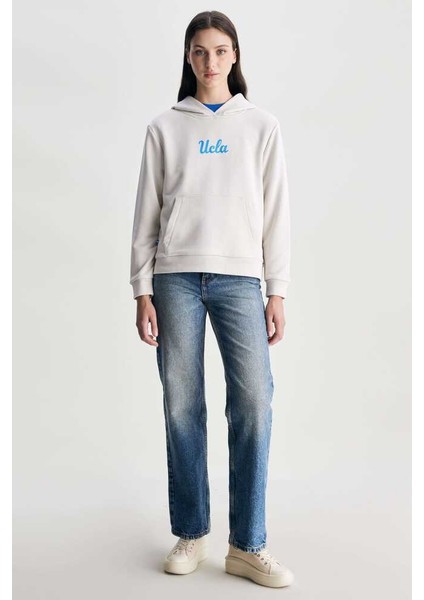 Azealıa Bej Kapüşonlu Nakışlı Standard Kadın Sweatshirt indirimleri