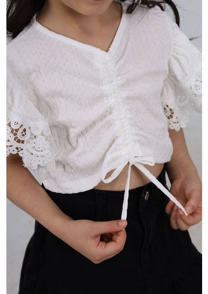 Büzgülü Krinkıl Bluz Kot Etek modelleri