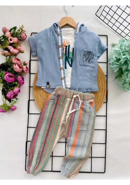 Wıld One Baskılı 3 Lü Erkek Takım - Mavi fiyatları