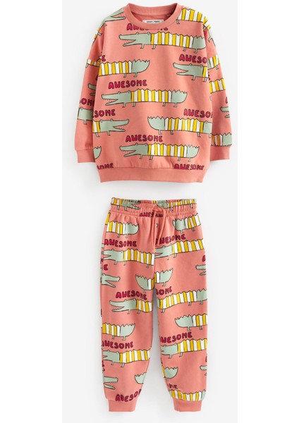 Timsah Baskılı Unisex Jogger takım indirimleri