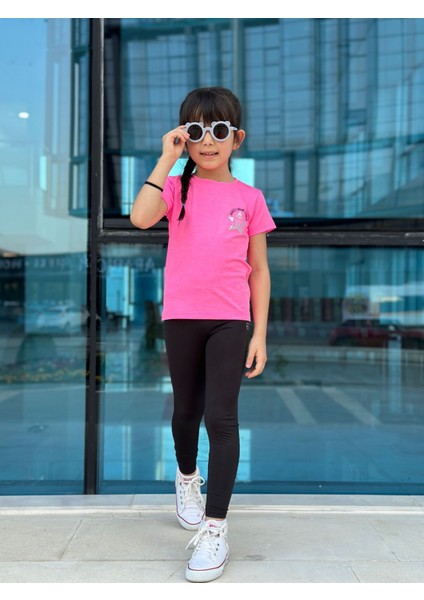Kız Çocuk Streç Sporcu Takım- Pembe