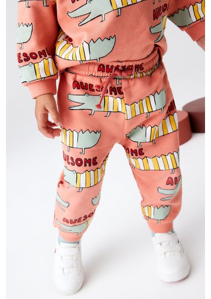 Timsah Baskılı Unisex Jogger takım
