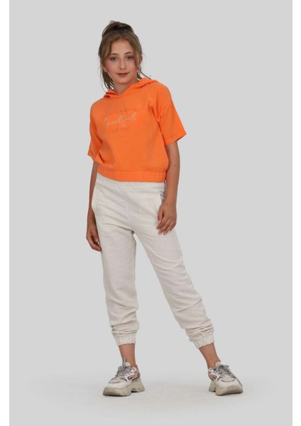 7-14 Yaş Beautiful Jogger Pantolon ve Kapüşonlu Crop