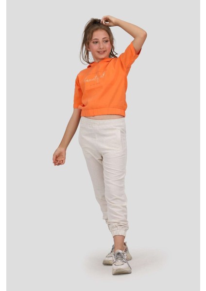 7-14 Yaş Beautiful Jogger Pantolon ve Kapüşonlu Crop