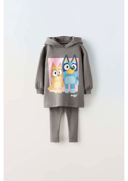 Bluey Lufo Baskılı Fitilli Tayt unisex takım