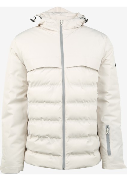Kırık Beyaz Erkek Kapüşonlu Kapitone Mont D3WM-MNT8