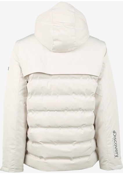 Kırık Beyaz Erkek Kapüşonlu Kapitone Mont D3WM-MNT8 fiyatları