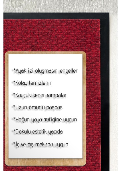 Rampalı İç ve Dış Mekan Kapı Önü Paspası Toz Nem Alıcı Kaymaz Taban İşyeri Paspası