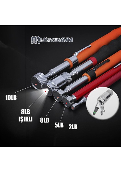 Uzayabilen Teleskopik Anten Kalem Mıknatıs - 2lb - Metal Tutucu Toplayıcı Çubuk Mıknatıs indirimleri