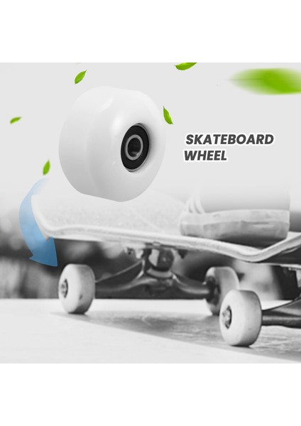 Rulmanlı Kaykay Tekerlekleri 52X30MM Sokak Pu Tekerlekler Kaykay Parçaları Cruiser Longboard Tekerlekler (4'lü Set) Beyaz (Yurt Dışından)