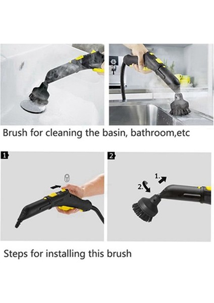 Yuvarlak Fırça Düz Fırça Kafası Karcher Sc1 Sc2 Sc3 Sc4 Buharlı Temizleyici Süpürgesi Için Büyük Yuvarlak Fırça Temizleme Fırçası (Yurt Dışından)