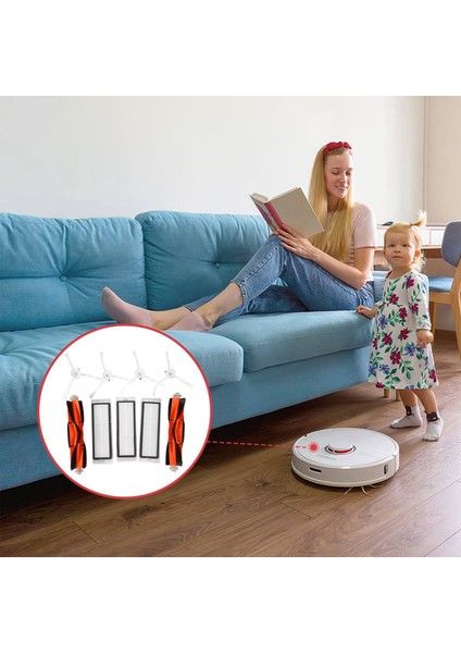 9-Pack Filtre Hepa Yan Fırça Ana Fırça Xiaomi Roborock Mı S50 S51 S55 S5 Xiaowa Elektrikli Süpürge Yedek Parça Aksesuarları (Yurt Dışından) fiyatları