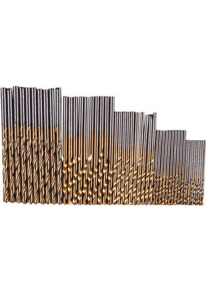 50 Adet 1/1.5/2.0/2.5/3mm Titanyum Kaplamalı Hss Matkap Ucu Seti (Yurt Dışından)