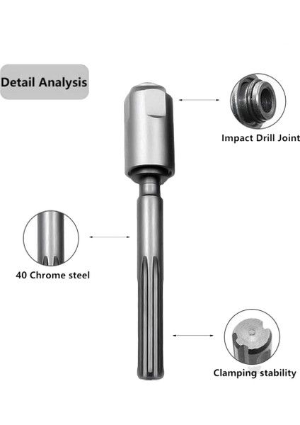 Sds Max Sds Plus Adaptörüne, Sds Max Çekiçler Için Matkap Aynası Dönüştürme Aracı Darbeli Matkap Dönüştürücü Hızlı Araç Gümüş (Yurt Dışından)