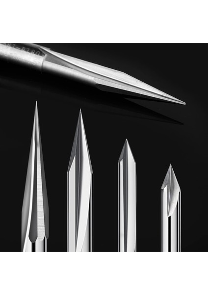 Cnc Freze Uçları Seti 1/4 Şaft, Gravür Ahşap Oyma Freze Ucu 6mm ve 4mm, V-Oluk, Profil Ucu, Tungsten Çelik - 4pcs (Yurt Dışından)