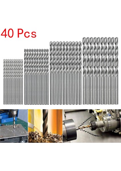 40 Adet Yüksek Hız Çelik Yapı Matkap Ucu Seti Aracı Mini Matkap Hss Bit 0.5mm-2.0mm Düz Şaft Pcb Matkap Uçları Seti (Yurt Dışından)