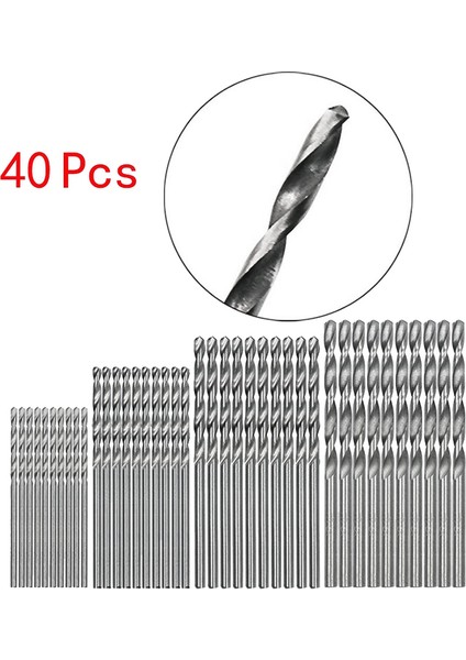 40 Adet Yüksek Hız Çelik Yapı Matkap Ucu Seti Aracı Mini Matkap Hss Bit 0.5mm-2.0mm Düz Şaft Pcb Matkap Uçları Seti (Yurt Dışından)