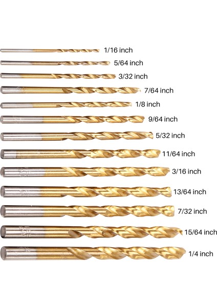 13 Adet Solak Matkap Ucu Seti Çıkarıcı Matkap Uçları Metal Elektrikli El Aletleri Aksesuarları Için Titanyum Nitrür Kaplama ile (Yurt Dışından)