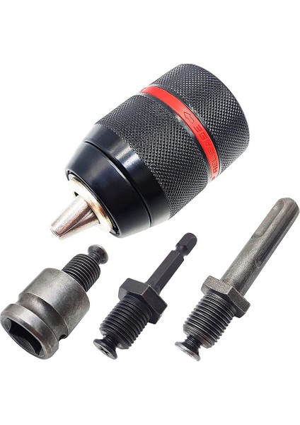 1.5-13MM Anahtarsız Matkap Chuck 1/2INCH-20UNF, Sds-Plus Şaftlı 1/4 Inç Altıgen Şaft 1/2 Inç Soket Kare Anahtar Adaptörü (Yurt Dışından)