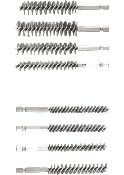 8 Adet Tel Fırça Matkap Ucu Seti 1/4 Inç Altıgen Saplı Çelik Tel Büküm Fırçası, Sondaj Perküsyon Için Uygun A (Yurt Dışından)