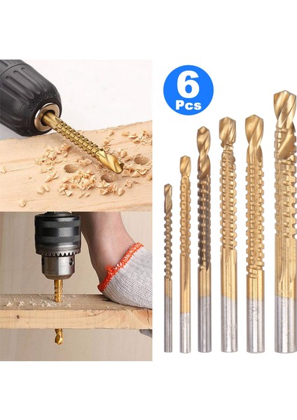 6 Adet Hss Freze Matkap Seti Ahşap Metal K075 Için Ahşap Matkap Uçları Matkap Seti (Yurt Dışından)