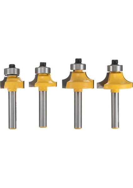 4 Adet 1/4 Inç Shank Yuvarlak Freze Uçları Köşe Yuvarlama Kenar Şekillendirme Kenar Aracı Seti, 5/16 Inç 3/16 Inç 1/4 Inç 1/8 Inç Yarıçapı Ağaç Işleme Freze Kesici (Yurt Dışından)