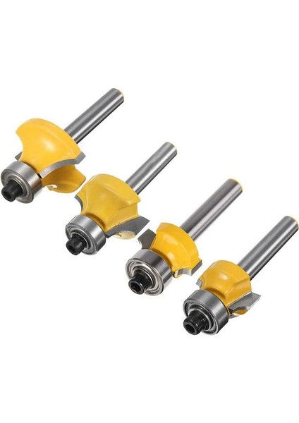 4 Adet 1/4 Inç Shank Yuvarlak Freze Uçları Köşe Yuvarlama Kenar Şekillendirme Kenar Aracı Seti, 5/16 Inç 3/16 Inç 1/4 Inç 1/8 Inç Yarıçapı Ağaç Işleme Freze Kesici (Yurt Dışından)