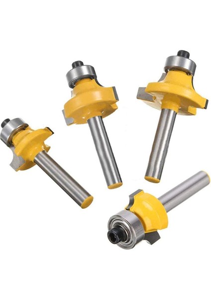 4 Adet 1/4 Inç Shank Yuvarlak Freze Uçları Köşe Yuvarlama Kenar Şekillendirme Kenar Aracı Seti, 5/16 Inç 3/16 Inç 1/4 Inç 1/8 Inç Yarıçapı Ağaç Işleme Freze Kesici (Yurt Dışından)