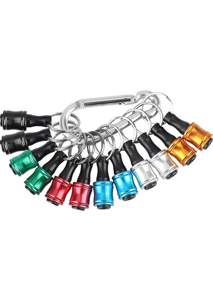 12 Adet 1/4 Inç Hex Shank Tornavida Uçları Tutucu Uzatma Çubuğu Anahtarlık Vida Adaptörü Matkap Uçları Tutucu (6 Renk) (Yurt Dışından)