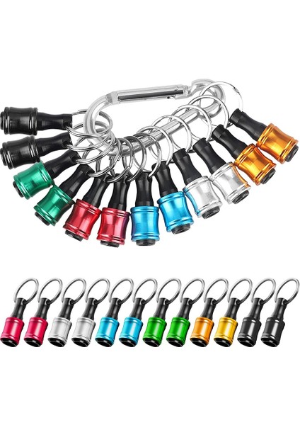 12 Adet 1/4 Inç Hex Shank Tornavida Uçları Tutucu Uzatma Çubuğu Anahtarlık Vida Adaptörü Matkap Uçları Tutucu (6 Renk) (Yurt Dışından)