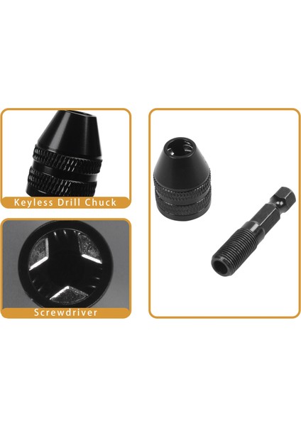 0.3-3.6mm Anahtarsız Matkap Chuck Tornavida Darbeli Sürücü Adaptörü 1/4 "şap Matkap Siyah (Yurt Dışından) fiyatları
