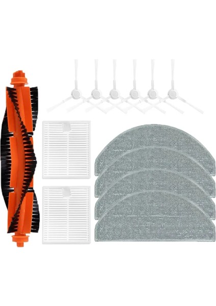 13 Adet Xiaomi Robot Vakum E10 B112/E12 Vakum Yedek Parça Aksesuarları Ana Yan Fırça Hepa Filtre Paspas Bezi (Yurt Dışından)