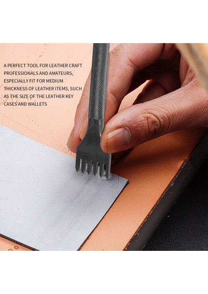 Dıy Elmas Bağlama Dikiş Keski Seti Deri El Sanatları Kitleri, Deri El Sanatları Diş Delme Aracı 4mm 1/2/4/6 Prong (Yurt Dışından) fırsatları