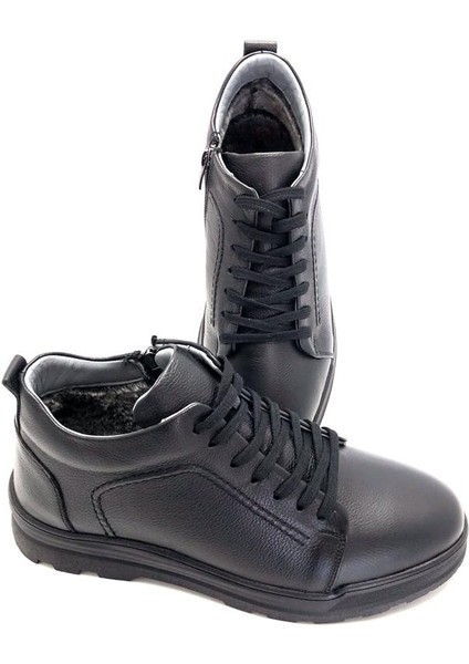 Deri Su Geçirmez Kürklü Erkek Bot