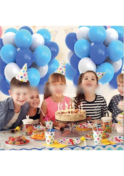 3 Parçalı Tatil Balonu Seti - Mavi ve Açık Mavi ve Beyaz (Yurt Dışından)