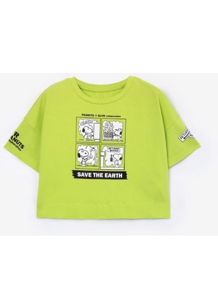 Save The Earth Baskılı Geniş Kalıp Unisex Tişört