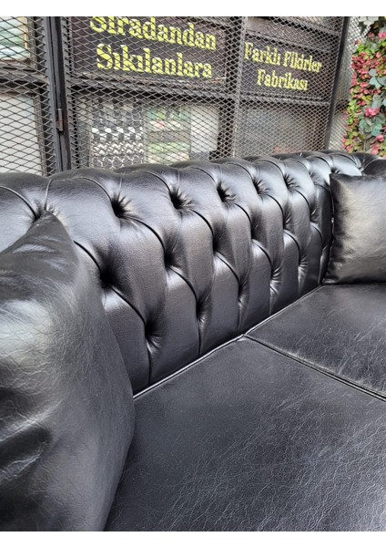 Black Deri Chesterfield