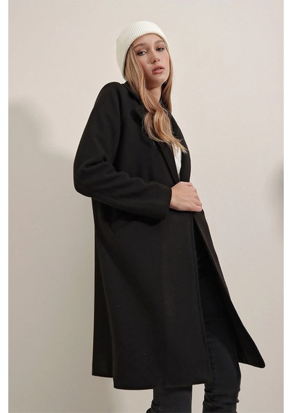 9085 Kadın Kaşe Kaban Siyah fiyatları