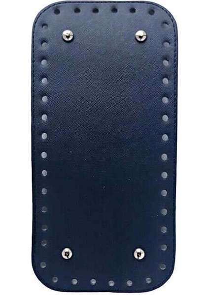 Suni Deri Çanta Tabanı Dikdörtgen Lacivert 25X12CM