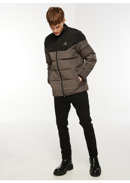 Koyu Gri Erkek Dik Yaka Kaban A10139857308010_3W ml Adalbert-Cb C modelleri