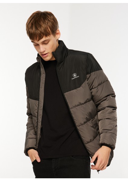 Koyu Gri Erkek Dik Yaka Kaban A10139857308010_3W ml Adalbert-Cb C