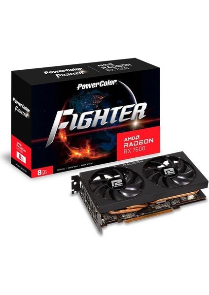 8gb RX7600 Fıghter Rx 7600 8g-F Gddr6 128BIT Pcıe 4.0