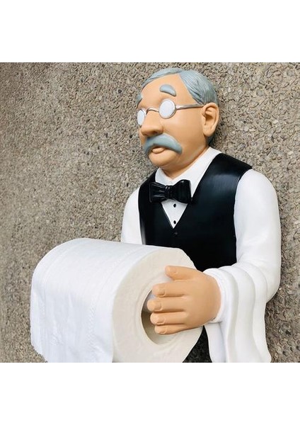 Steward Şekilli Rulo Kağıt Tutucu Dağıtıcı Duvara Monte Karikatür Banyo Kağıt Havlu Mutfak Ev Kağıt Tutucular Için Dekor Standı | (Yurt Dışından)