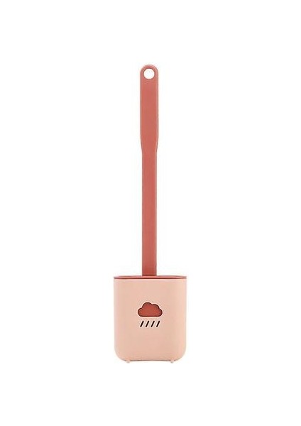 Iskandinav Tarzı Çevre Dostu Hızlı Kuruyan Silikon Tuvalet Fırçası Ücretsiz Duvara Montaj Sticker ile Set (Pembe Sticker) (Yurt Dışından)