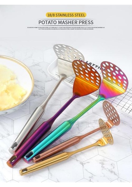 1 Adet Paslanmaz Çelik Patates Masher Ricer Puree Sarımsak Baskı Sebze Meyve Pres Suyu Makinesi Gadget Mutfak Aksesuarları Mashers (Şerit) (Yurt Dışından)