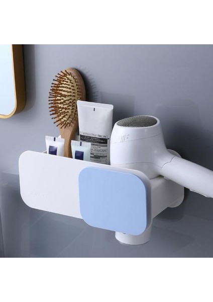 Saç Kurutma Makinesi Tutucu Alan Saç Düzleştirici Depolama Raf Duvara Monte Banyo Raf Depolama Aksesuarları Saç Kurutma Makinesi Tutucu | Banyo Rafları (Yurt Dışından)