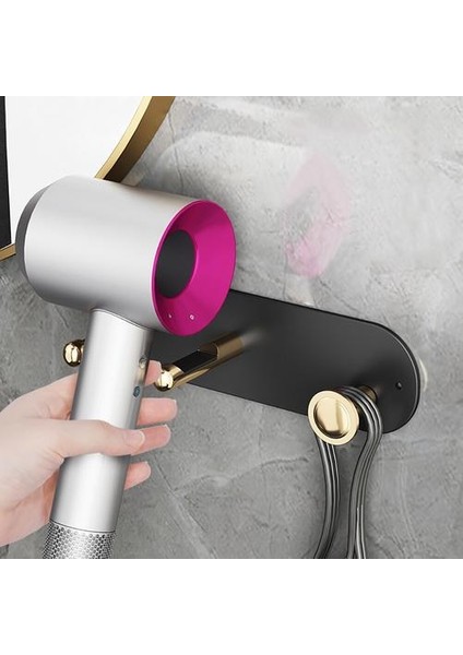 Banyo Dyson Saç Kurutma Makinesi Raf Banyo Vanity Duvar Asılı Ücretsiz Yumruk Depolama Raf Saç Kurutma Makinesi Asılı Raf (Yurt Dışından)