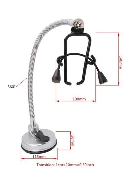 Masaüstü Saç Kurutma Makinesi Tutucu Paslanmaz 360 Derece Rotasyon Eller Ücretsiz Standı U7ED | Banyo Rafları (Yurt Dışından)